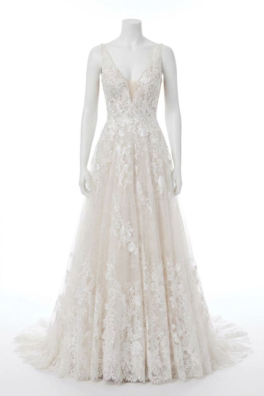 NEW MORILEE suzanne diamante and crystal gown in ivory